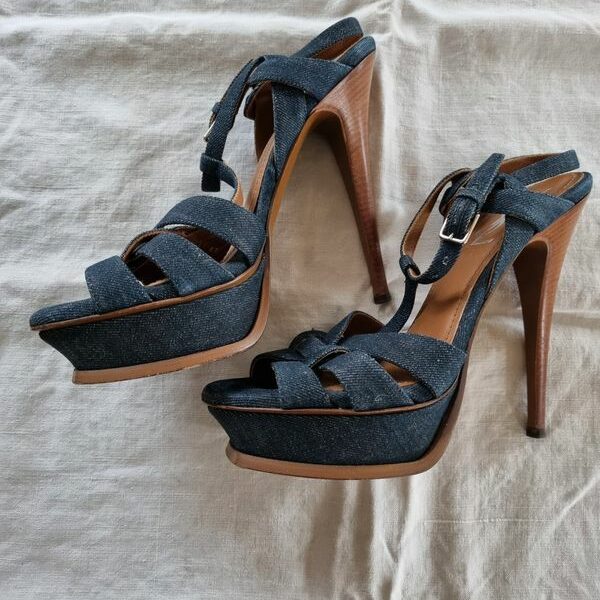 Sandales YSL Tribute en jean